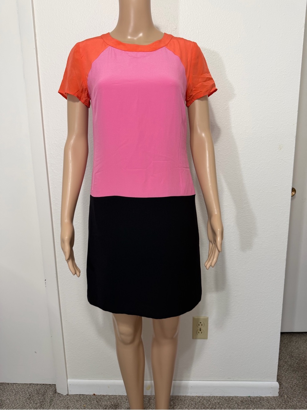 Banana Republic Pink, Orange & Black Colorblock Mini Dress Size 0